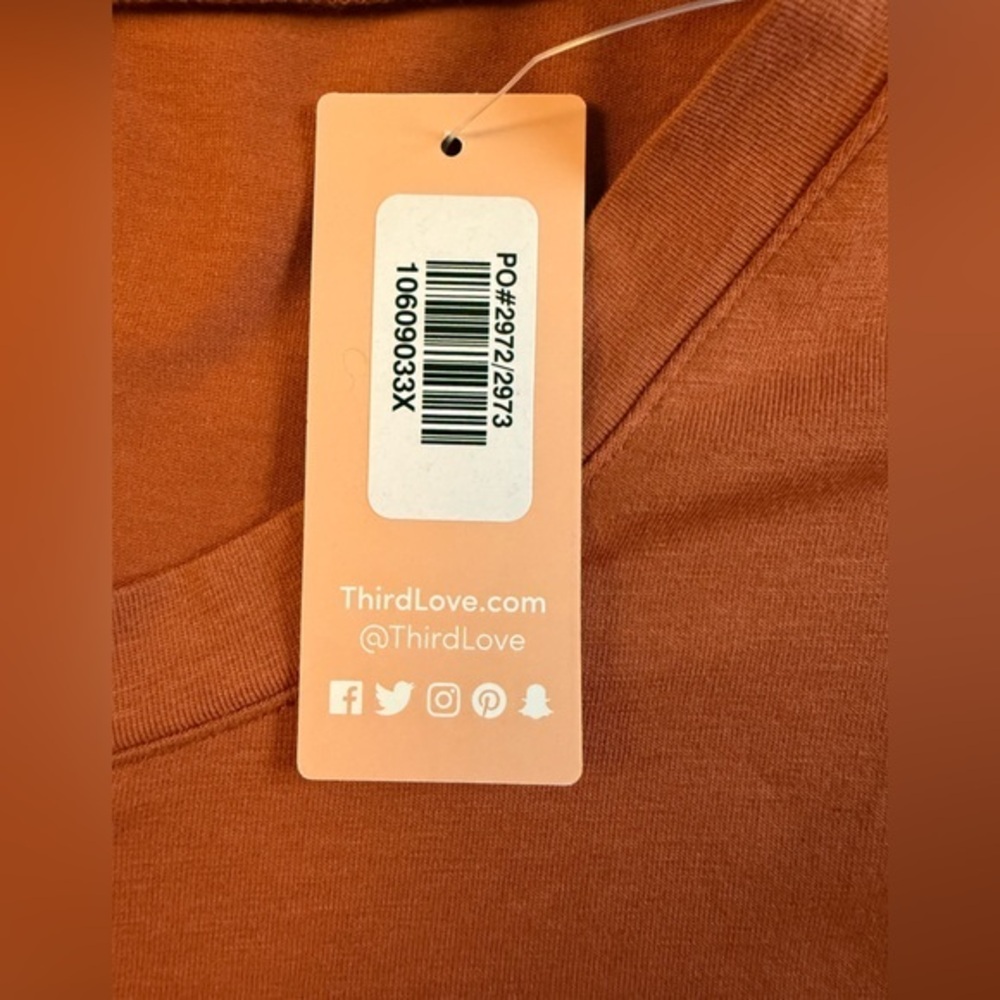 ThirdLove Women’s Henley Top 3X Rust Orange Long Sleeve Modal‎ Blend NWT - Picture 6 of 8